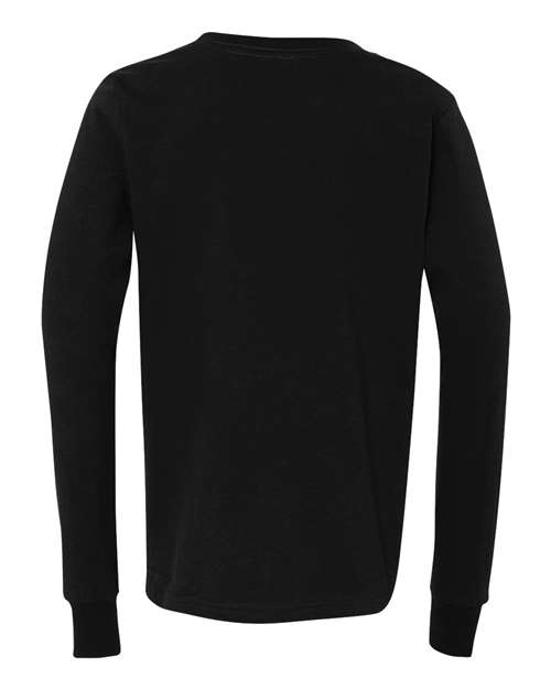 Bella + Canvas 3501Y Youth Jersey Long-Sleeve T-Shirt #color_BLACK