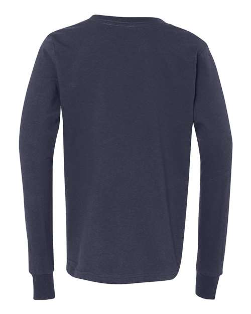 Bella + Canvas 3501Y Youth Jersey Long-Sleeve T-Shirt #color_NAVY