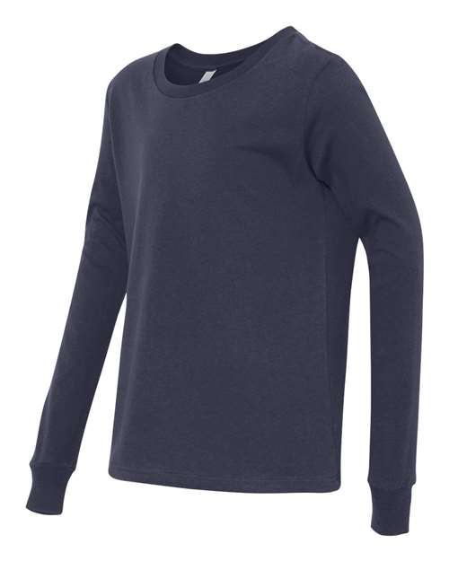 Bella + Canvas 3501Y Youth Jersey Long-Sleeve T-Shirt #color_NAVY