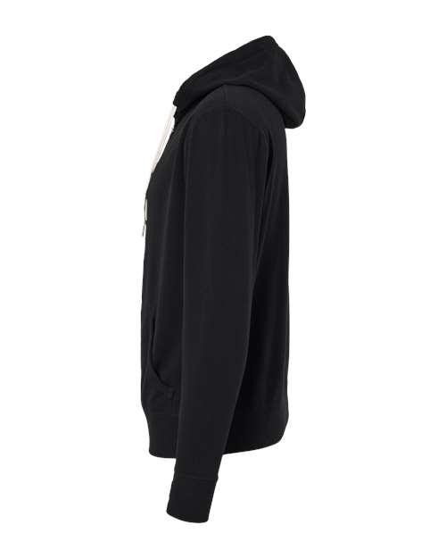 Independent Trading Co. PRM90HTZ Heathered French Terry Full-Zip Hooded Sweatshirt #color_Black