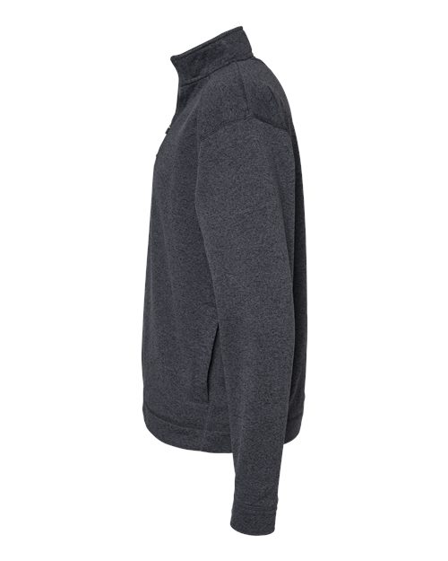 J America JA8614 Adult Cosmic Poly Fleece Quarter-Zip #color_ONYX FLECK