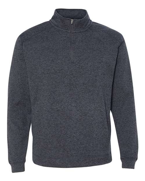 J America JA8614 Adult Cosmic Poly Fleece Quarter-Zip #color_ONYX FLECK