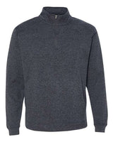 J America JA8614 Adult Cosmic Poly Fleece Quarter-Zip #color_ONYX FLECK