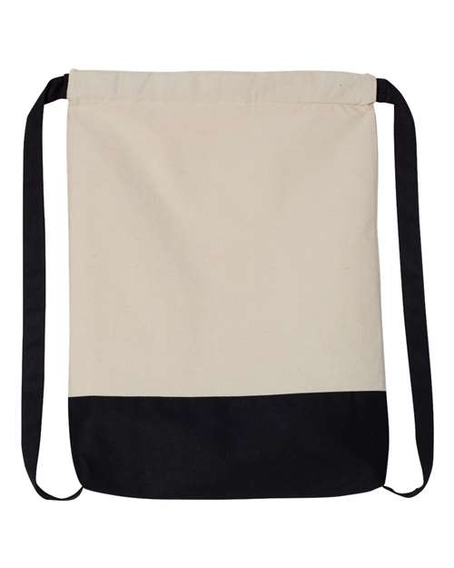 Liberty Bags 8876 Cape Cod Cotton Drawstring Backpack #color_NATURAL/ NAVY