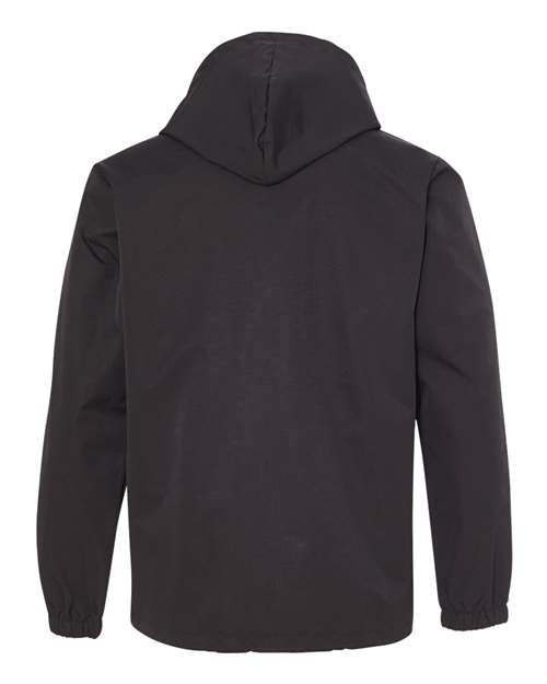 Independent Trading Co. EXP95NB Water-Resistant Hooded Windbreaker #color_Black