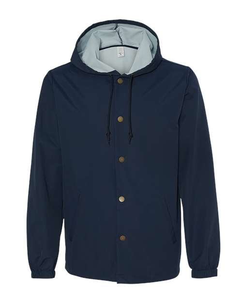 Independent Trading Co. EXP95NB Water-Resistant Hooded Windbreaker #color_Classic Navy