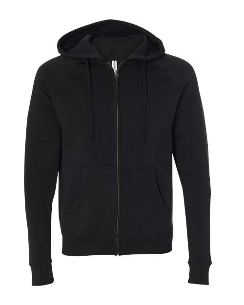 Independent Trading Co. PRM33SBZ Special Blend Raglan Full-Zip Hooded Sweatshirt #color_Black
