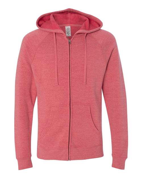 Independent Trading Co. PRM33SBZ Special Blend Raglan Full-Zip Hooded Sweatshirt #color_Pomegranate
