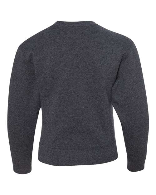 Jerzees 562B Youth NuBlend Fleece Crew #color_BLACK HEATHER