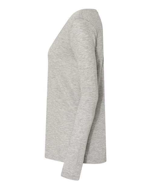 Bella + Canvas 8855 Ladies' Flowy Long-Sleeve V-Neck #color_ATHLETIC HEATHER