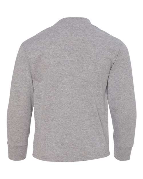 Jerzees 29BL Youth DRI-POWER ACTIVE Long-Sleeve T-Shirt #color_ATHLETIC HEATHER