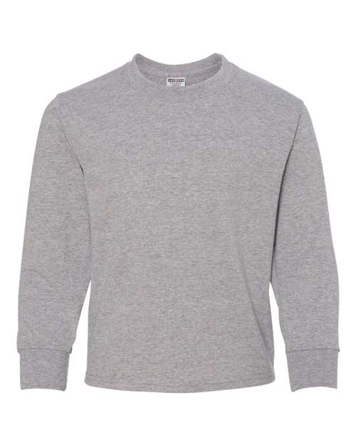 Jerzees 29BL Youth DRI-POWER ACTIVE Long-Sleeve T-Shirt #color_ATHLETIC HEATHER