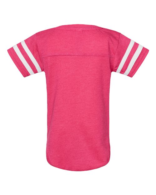 Rabbit Skins 4437 Infant Football Bodysuit #color_V HT PNK/ BD WHT