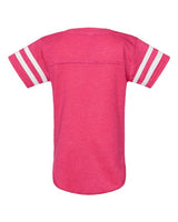Rabbit Skins 4437 Infant Football Bodysuit #color_V HT PNK/ BD WHT