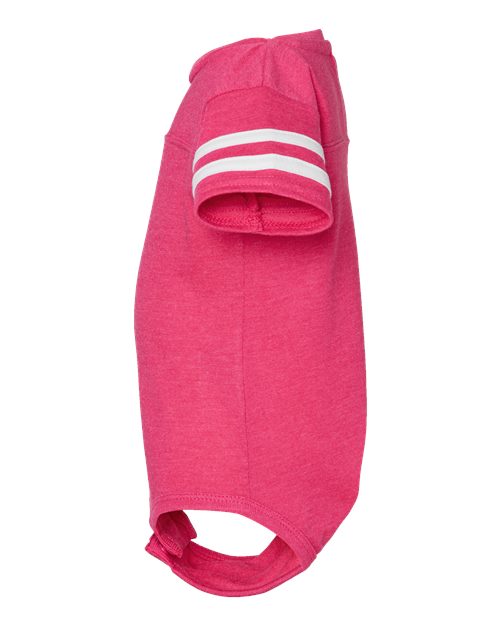 Rabbit Skins 4437 Infant Football Bodysuit #color_V HT PNK/ BD WHT