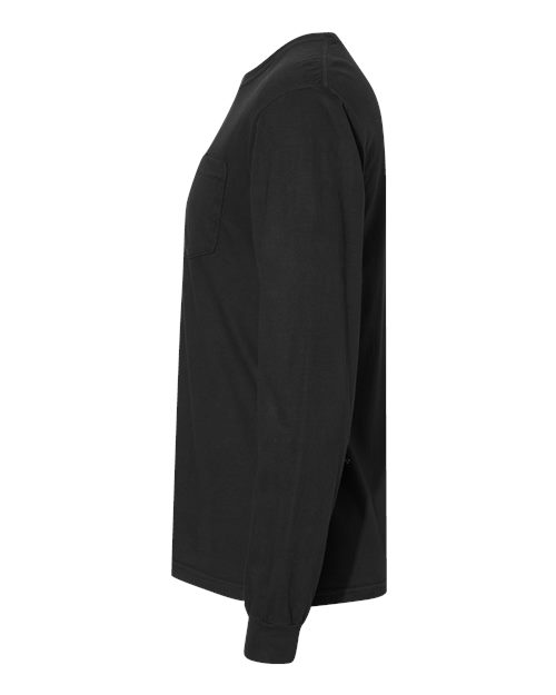 Comfort Colors C4410 Adult Heavyweight RSLong-Sleeve Pocket T-Shirt #color_BLACK