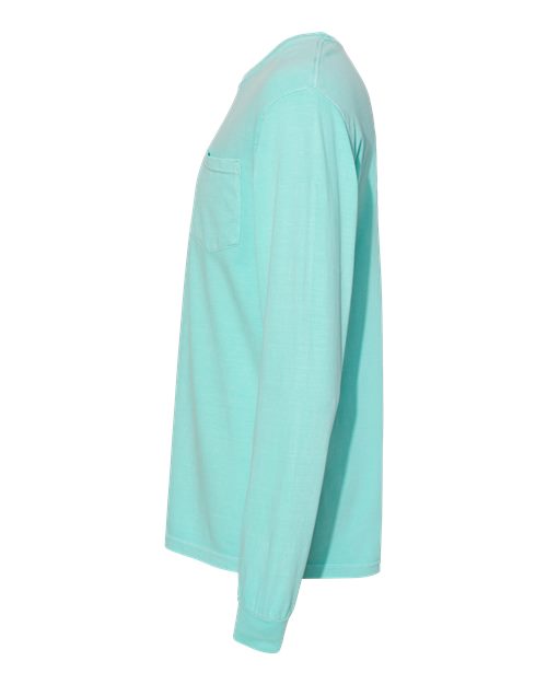 Comfort Colors C4410 Adult Heavyweight RSLong-Sleeve Pocket T-Shirt #color_CHALKY MINT
