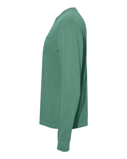 Comfort Colors C4410 Adult Heavyweight RSLong-Sleeve Pocket T-Shirt #color_LIGHT GREEN