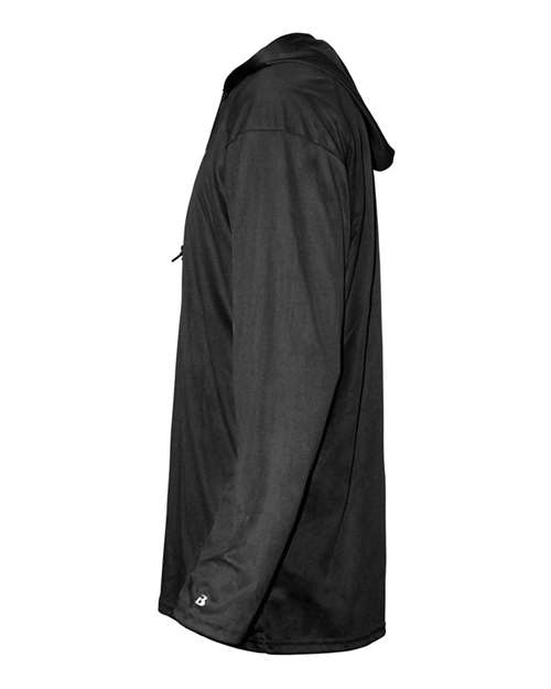 Badger 4105 B-Core Hooded Long Sleeve T-Shirt #color_Black