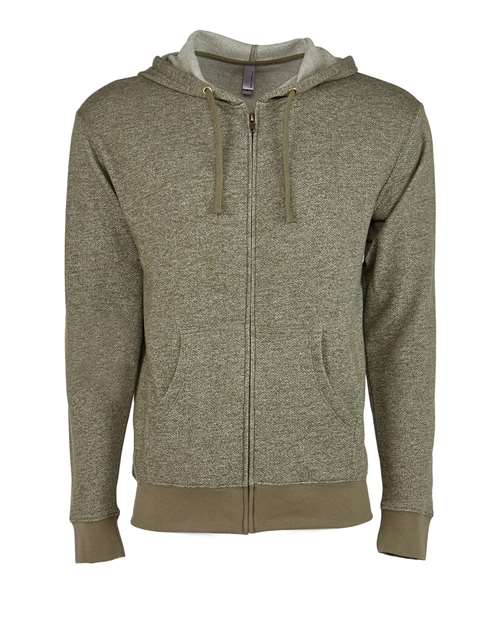 Next Level 9600 Adult Denim Fleece Full-Zip Hoodie #color_MILITARY GREEN