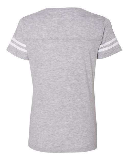 LAT 3537 Ladies' Football T-Shirt #color_VN HTHR/ BLD WHT