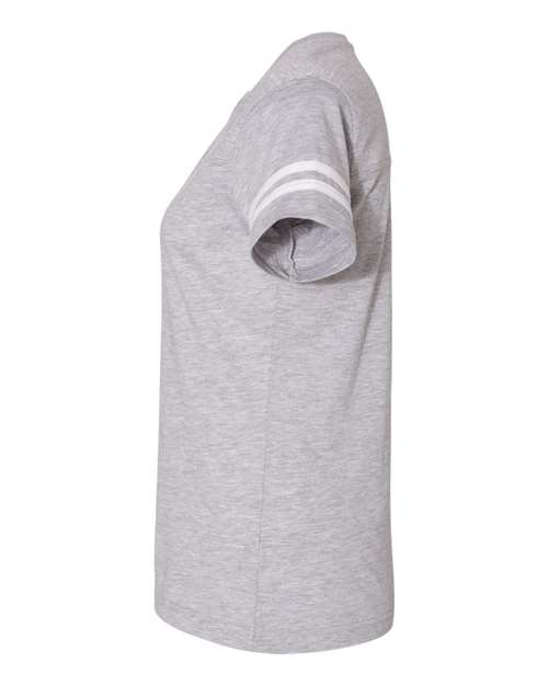 LAT 3537 Ladies' Football T-Shirt #color_VN HTHR/ BLD WHT