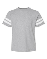 LAT 6137 Youth Football Fine Jersey T-Shirt #color_VN HTHR/ BLD WHT