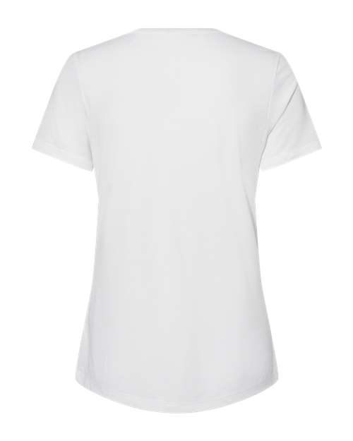 Bella + Canvas 6405 Ladies' Relaxed Jersey V-Neck T-Shirt #color_SOLID WHT TRBLND