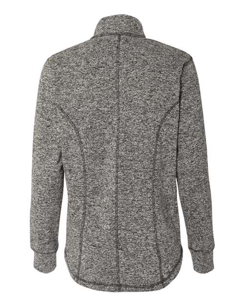 J America JA8617 Ladies' Cosmic Fleece Quarter-Zip #color_CHAR FLK/ BLACK