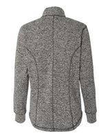 J America JA8617 Ladies' Cosmic Fleece Quarter-Zip #color_CHAR FLK/ BLACK