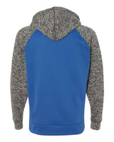 J America JA8612 Adult Colorblock Cosmic Pullover Hooded Sweatshirt #color_ROYL/ CHRCL FLK