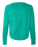 J America JA8663 Ladies' Odyssey Striped Poly Fleece Hi-Lo Crew #color_DYNASTY GRN STRP