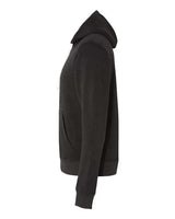 J America JA8872 Adult Triblend Full-Zip Fleece Hooded Sweatshirt #color_SOLID BLK TRBLND
