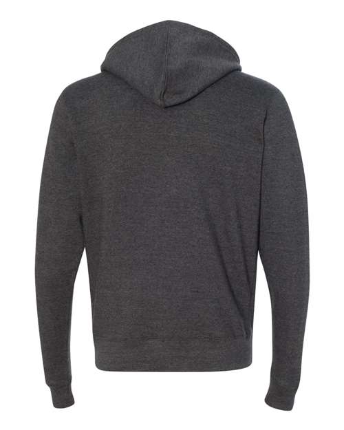J America JA8872 Adult Triblend Full-Zip Fleece Hooded Sweatshirt #color_BLACK TRIBLEND
