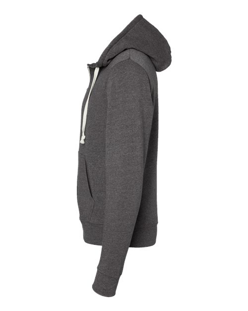 J America JA8872 Adult Triblend Full-Zip Fleece Hooded Sweatshirt #color_BLACK TRIBLEND