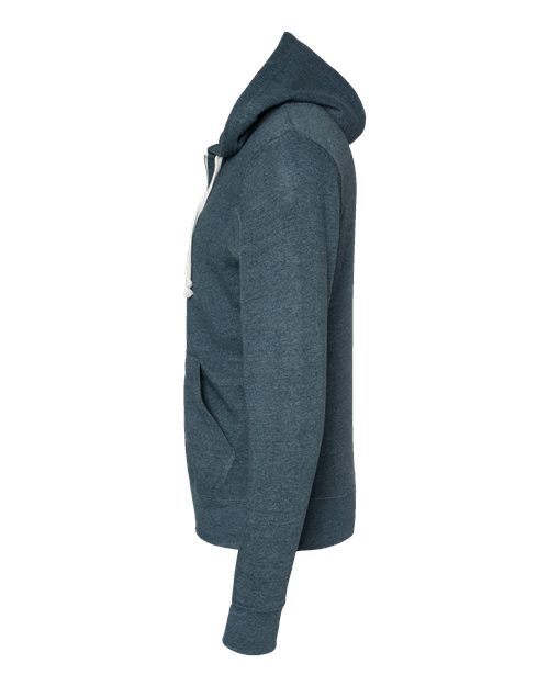 J America JA8872 Adult Triblend Full-Zip Fleece Hooded Sweatshirt #color_NAVY TRIBLEND