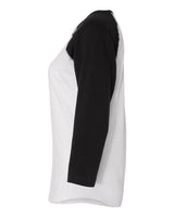 LAT LA3530 Ladies'' Baseball T-Shirt #color_WHITE/ BLACK