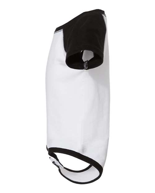 Rabbit Skins RS4430 Infant Baseball Bodysuit #color_WHITE/ BLACK