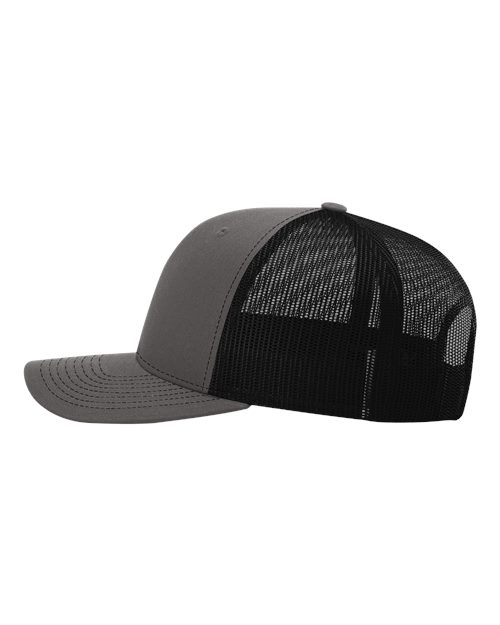 Richardson 112 Snapback Trucker Cap #color_Charcoal/ Black