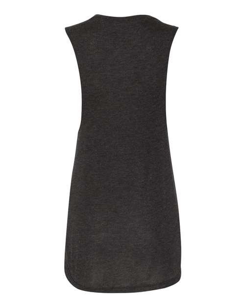 Bella + Canvas B8803 Ladies' Flowy Scoop Muscle Tank #color_BLACK HEATHER
