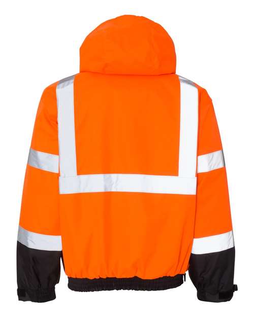 Kishigo JS130-132 Ripstop Bomber Jacket #color_Orange/ Black
