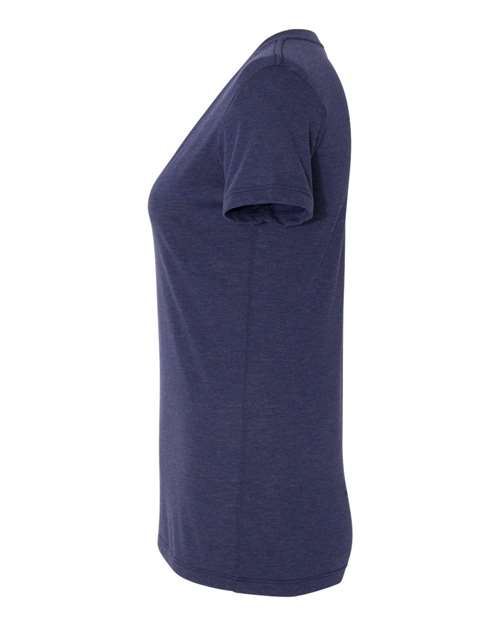 Bella + Canvas 3415C Unisex Triblend V-Neck T-Shirt #color_SOLID NAVY TRBLN