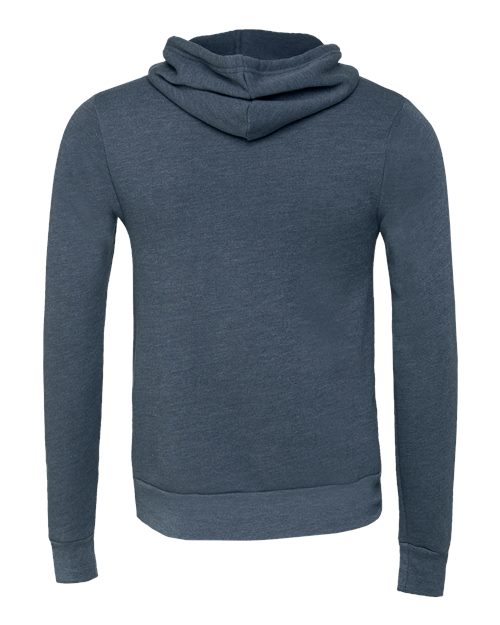 Bella + Canvas 3719 Unisex Sponge Fleece Pullover Hooded Sweatshirt #color_HEATHER NAVY