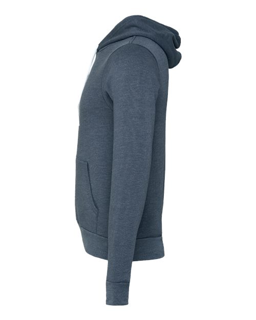 Bella + Canvas 3719 Unisex Sponge Fleece Pullover Hooded Sweatshirt #color_HEATHER NAVY
