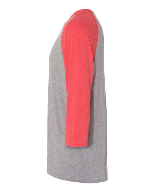 Jerzees 601RR Adult TRI-BLEND Baseball Raglan #color_OXFRD/ F RED HTH