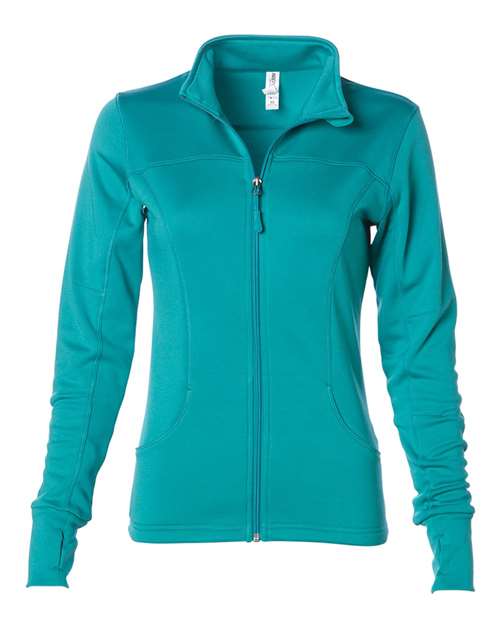 Independent Trading Co. EXP60PAZ Women's Poly-Tech Full-Zip Track Jacket #color_Lapis Green