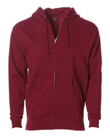 Independent Trading Co. IND4000Z Heavyweight Full-Zip Hooded Sweatshirt #color_Cardinal