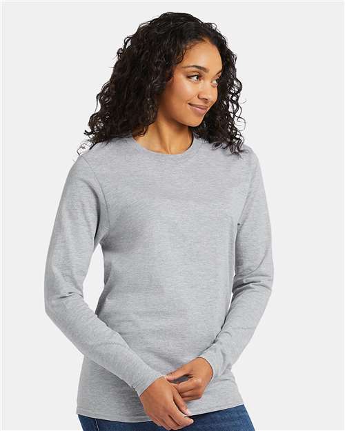Hanes 498L Adult Nano-T Long-Sleeve T-Shirt #color_LIGHT STEEL