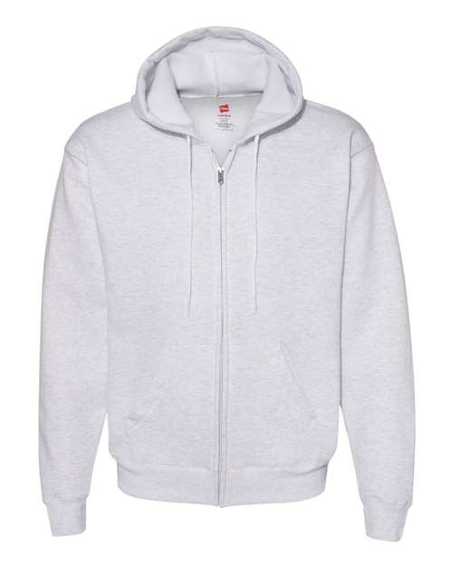 Hanes P180 Adult EcoSmart 50/50 Full-Zip Hooded Sweatshirt #color_ASH