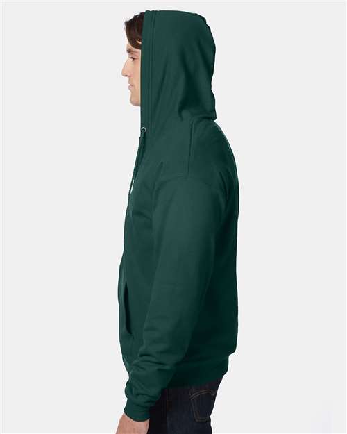 Hanes P180 Adult EcoSmart 50/50 Full-Zip Hooded Sweatshirt #color_DEEP FOREST